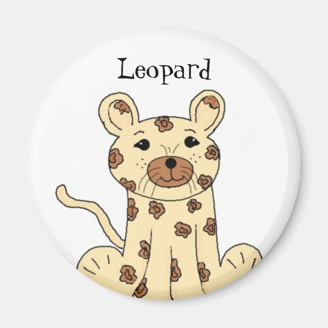 Aimant Léopard de dessin animé (Devant)