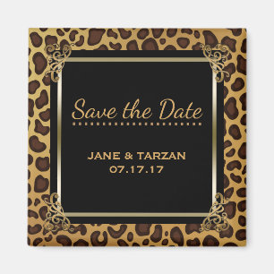 Aimant Leopard Spots Motif Elegant Gold Enregistrer la da