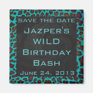 Aimant Léopard Turquoise et Brown