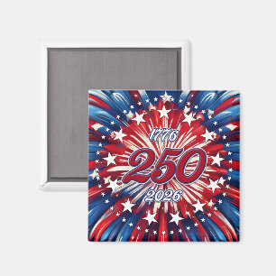 Aimant Les 250 ans d'Amérique 1776-2026 Feux d'artifice R