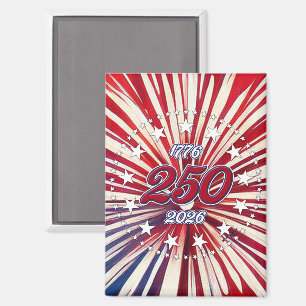 Aimant Les 250 ans d'Amérique 1776-2026 Feux d'artifice R