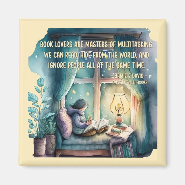 Aimant Les amateurs de livres sont maîtres du multitâche (Devant)