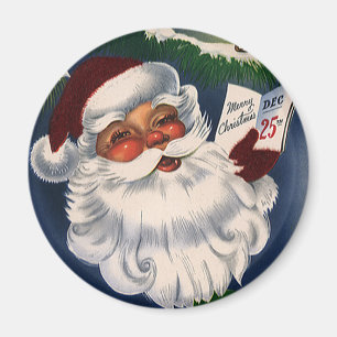 Aimant les années 50 Retro Jolly Santa Claus, Noël Vintag