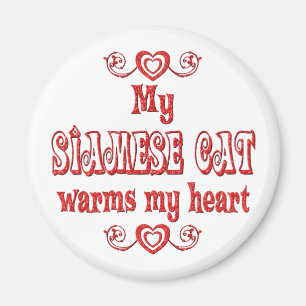 Aimant Les chats siamois chauffent mon coeur