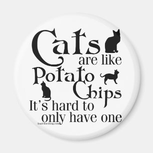 Aimant Les chats sont comme des pommes chips…