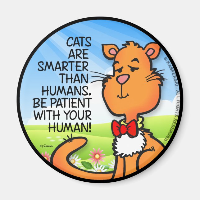 Aimant Les chats sont plus intelligents (Devant)