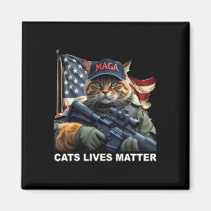 Aimant Les chats vivent un problème drôle Trump 2024 Chat