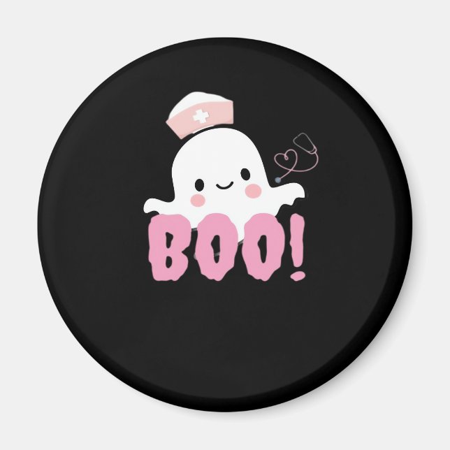 Aimant Les Chemises Infirmières D'Halloween Femme Boo ! T (Devant)