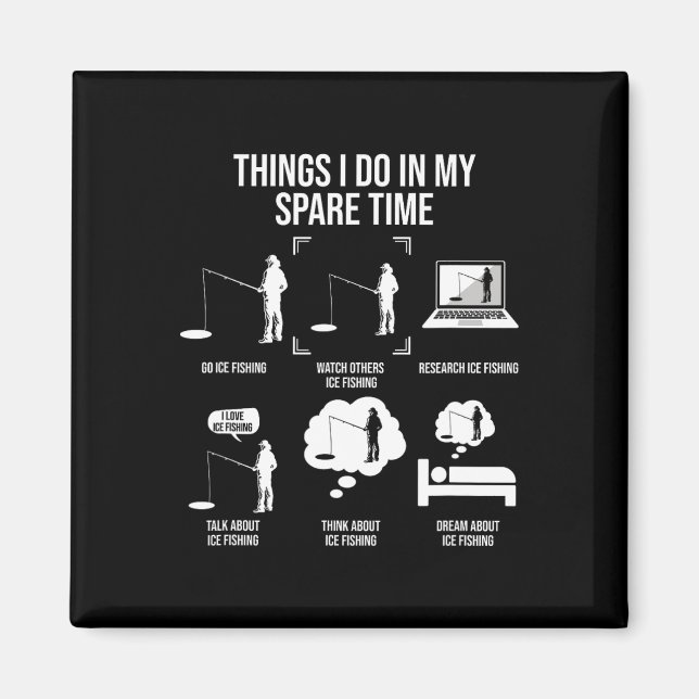 Aimant Les choses que je fais dans mon temps libre pêche  (Devant)