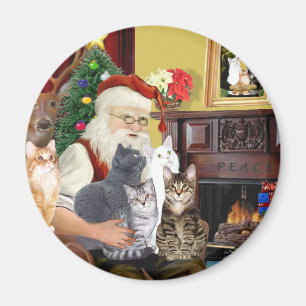 Aimant Les cinq chats du Père Noël