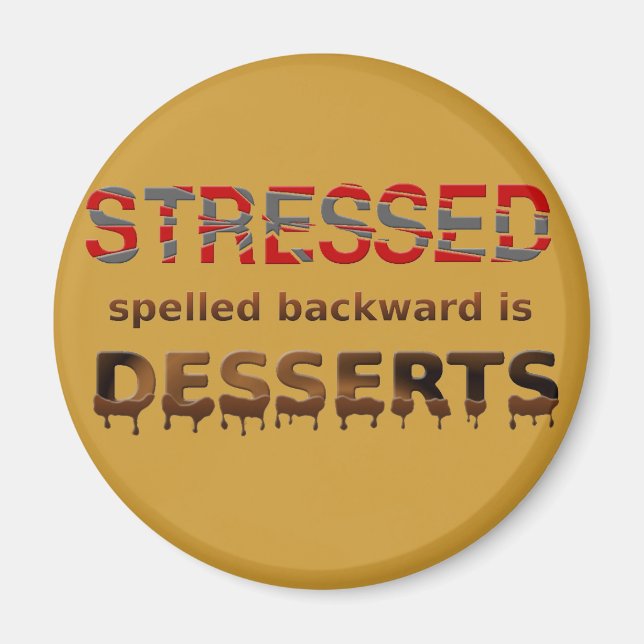 Aimant Les Desserts sont épelés vers l'arrière (Devant)