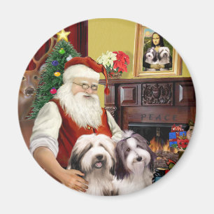 Aimant Les deux Bearded Collies de Santa