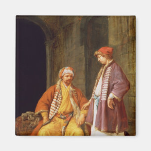 Aimant Les deux négociants conversant