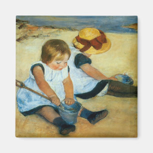Aimant Les enfants de Mary Cassatt sur la plage (1884)