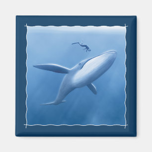 Aimant Les Étudiants De Plongée - Plongeur Et Baleine