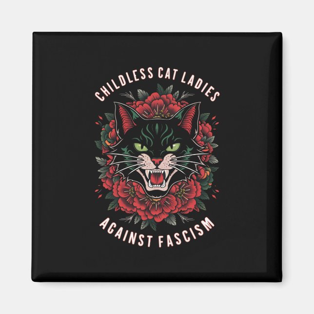 Aimant Les femmes de chat sans enfants contre le fascisme (Devant)