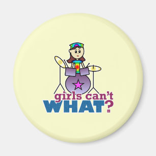Aimant Les filles ne peuvent quoi ? Logo de la fille du