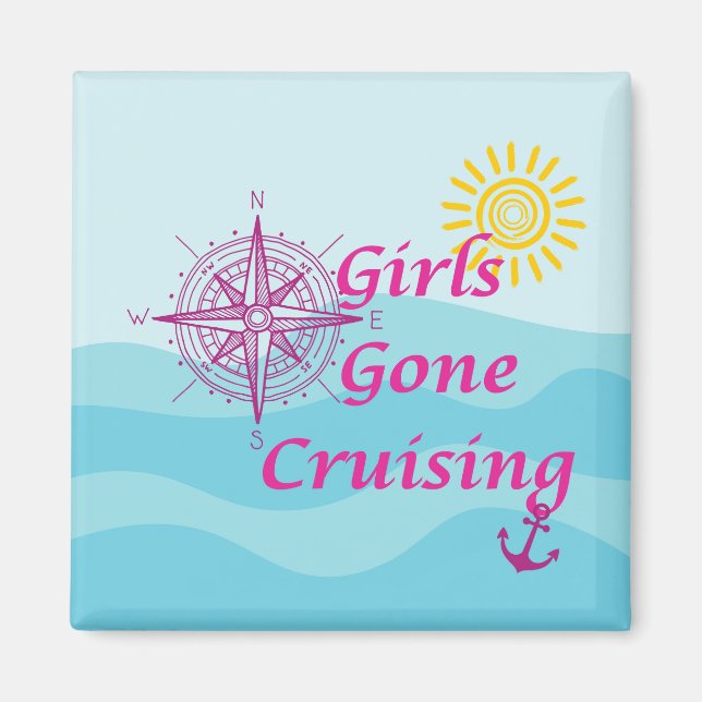 Aimant Les filles sont parties à la porte de croisière (Devant)