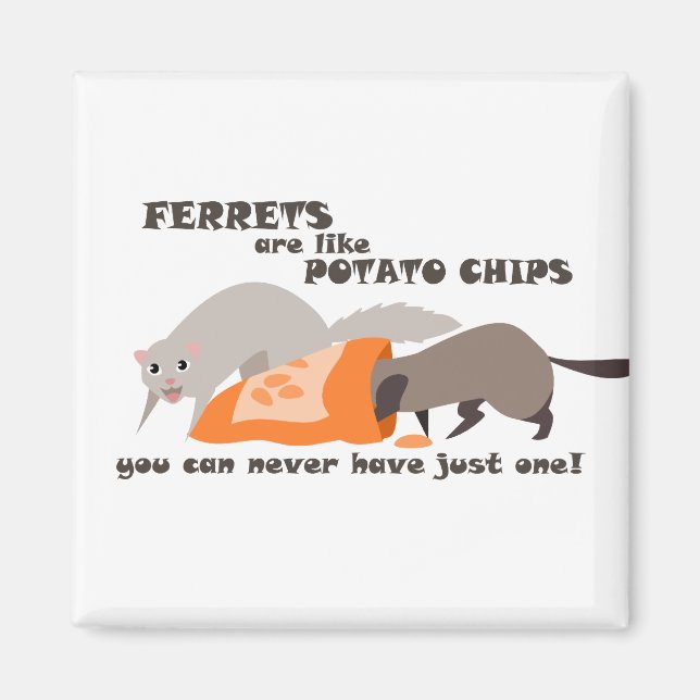 Aimant Les furets sont comme les chips de pommes de terre (Devant)