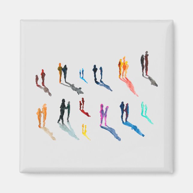 Aimant Les gens art aquarelle fine art (Devant)