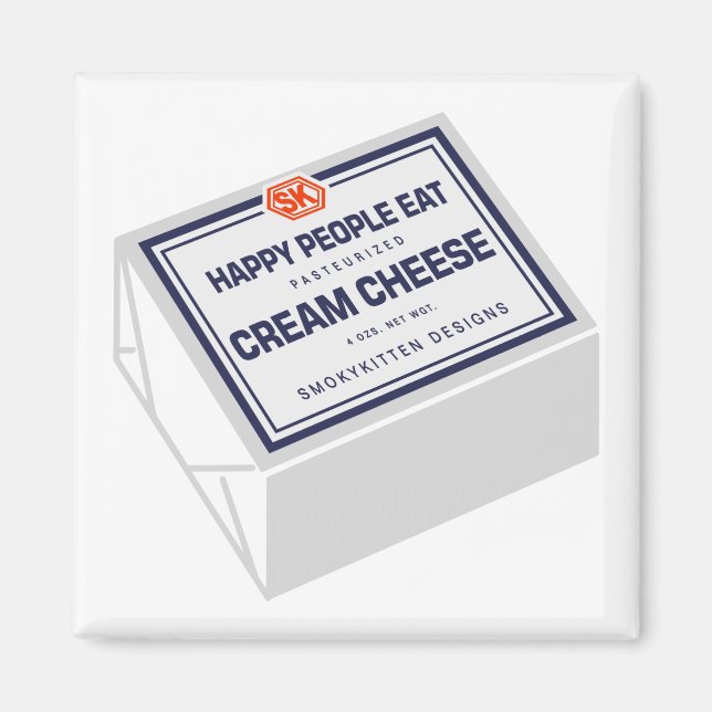 Aimant Les Gens Heureux Mangent Du Fromage À La Crème (Devant)