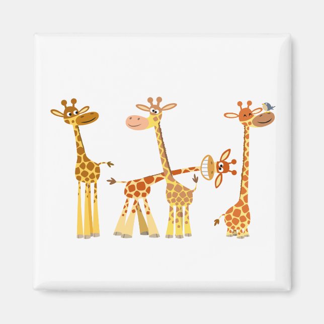 Aimant Les girafes de dessin : le magnétisme du troupeau (Devant)