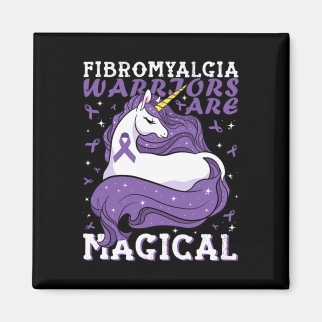 Aimant Les Guerriers Fibromyalgia Sont Magiques Unicorne  (Devant)
