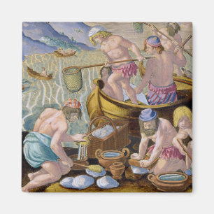 Aimant Les indigènes pêchant pour les palourdes géante