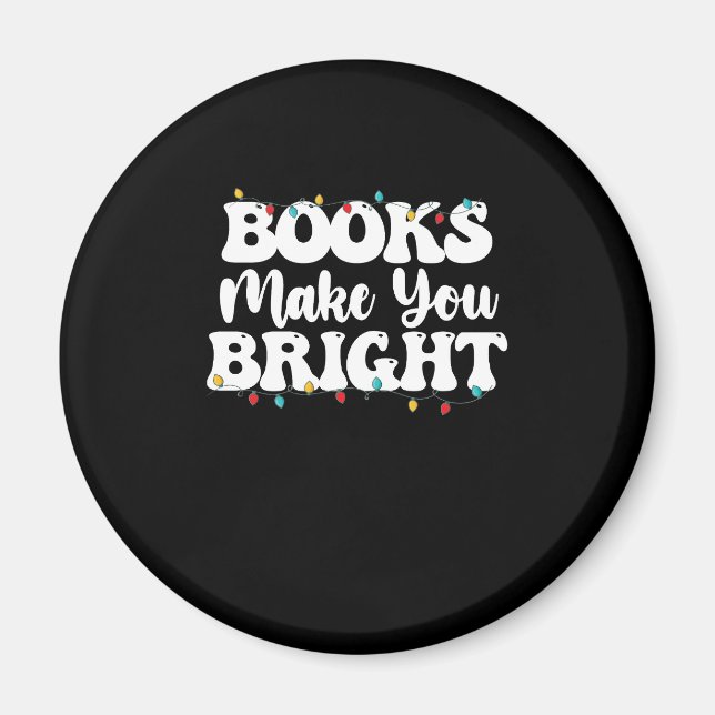 Aimant Les livres vous rendent la lecture brillante Noël (Devant)