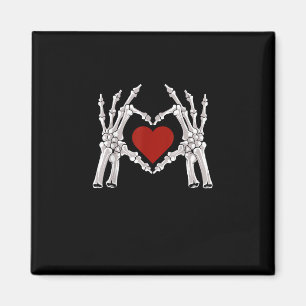 Aimant Les Mains De Squelette Forment Un Coeur Au Coeur R