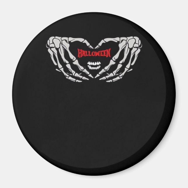 Aimant Les Mains De Squelette Se Plier Dans Un Coeur. Hal (Devant)