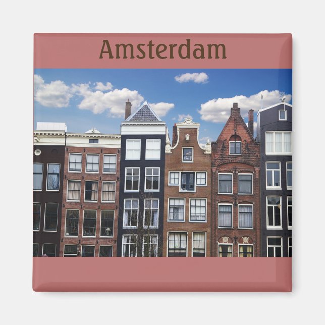 Aimant Les maisons du canal d'Amsterdam Pays-Bas (Devant)