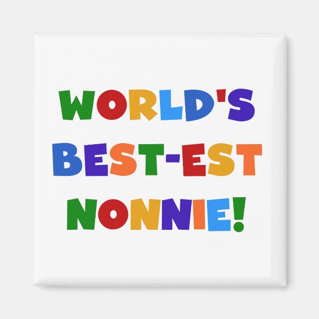 Aimant Les meilleurs cadeaux de couleur vive Nonnie du mo (Devant)