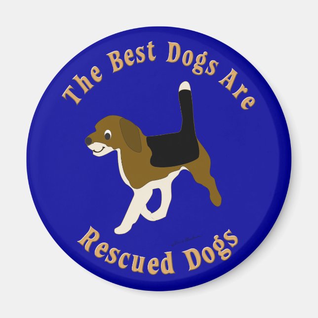 Aimant Les meilleurs chiens sont Secourus Beagle) (Devant)