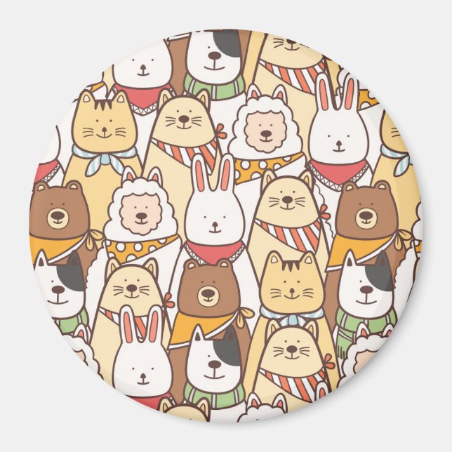 Aimant Les mignons animaux (Devant)