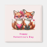 Les mignons renards orange en amour Saint-Valentin