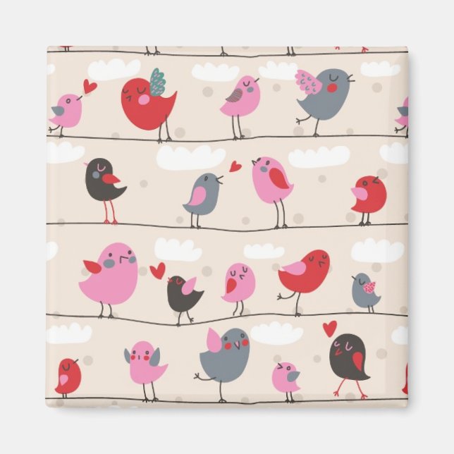 Aimant Les oiseaux en amour (Devant)