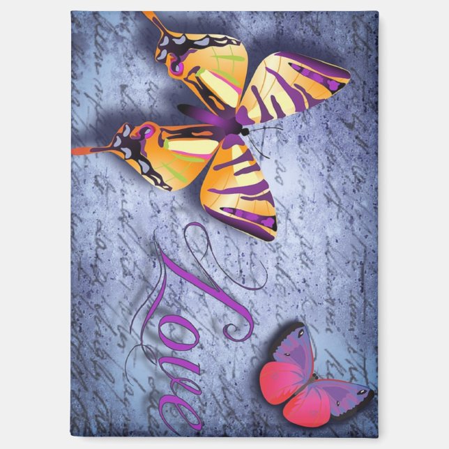 Aimant Les papillons aiment le bleu (Recto)