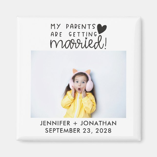 Aimant Les parents se marient photo enfant enregistrer la (Devant)