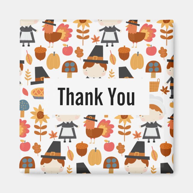Aimant Les pèlerins de Thanksgiving récoltent le Merci Mo (Devant)
