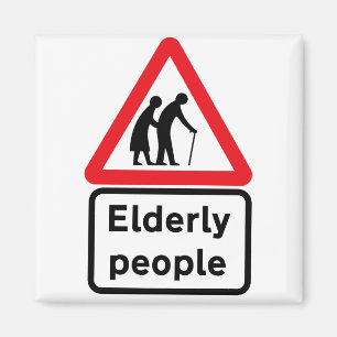 Aimant Les personnes âgées (2), poteau de signalisation