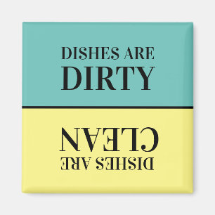 Aimant Les plats sont sales, les plats propres, les messa