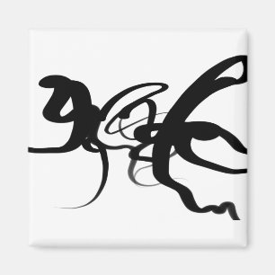 Aimant Les Plongeurs : Noir et Blanc Abstrait