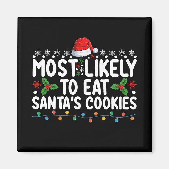 Aimant Les Plus Susceptibles De Manger Père Noël Cookies  (Devant)