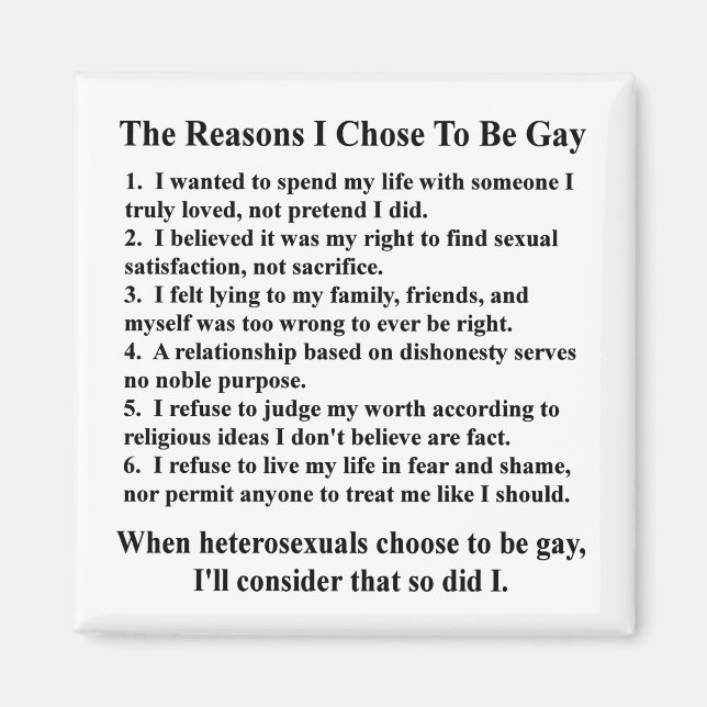 Aimant Les raisons pour lesquelles je suis gay (Devant)