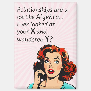 Aimant Les relations sont comme Algebra Funny Quip