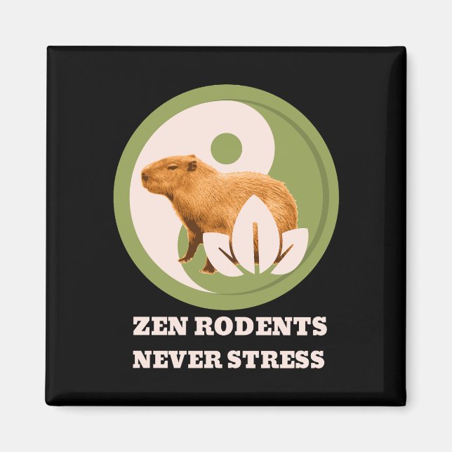 Aimant Les rongeurs Zen ne stressent jamais Capybara (Devant)