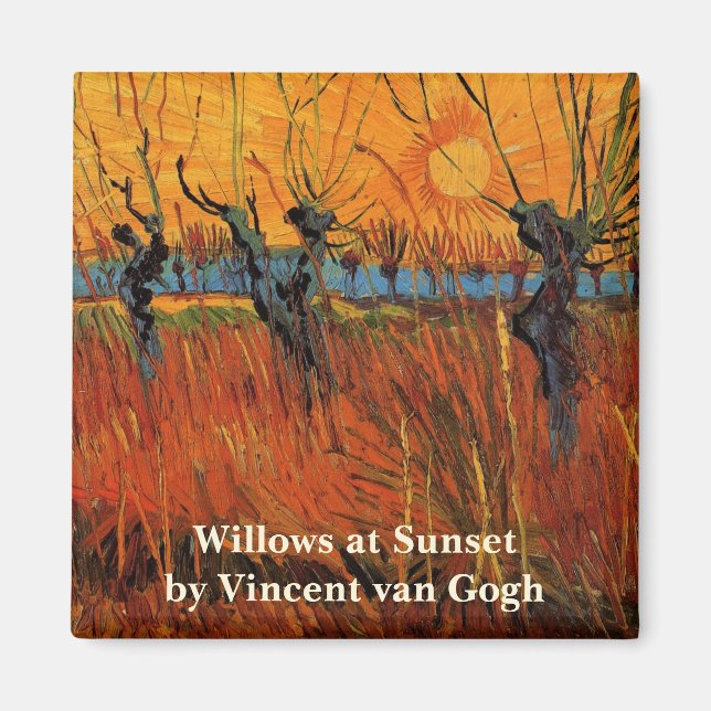 Aimant Les saules au coucher du soleil par Vincent van Go (Devant)
