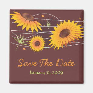 Aimant Les tournesols sauvent le faire-part 2 de mariage