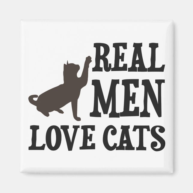 Aimant Les vrais hommes aiment les chats (Devant)